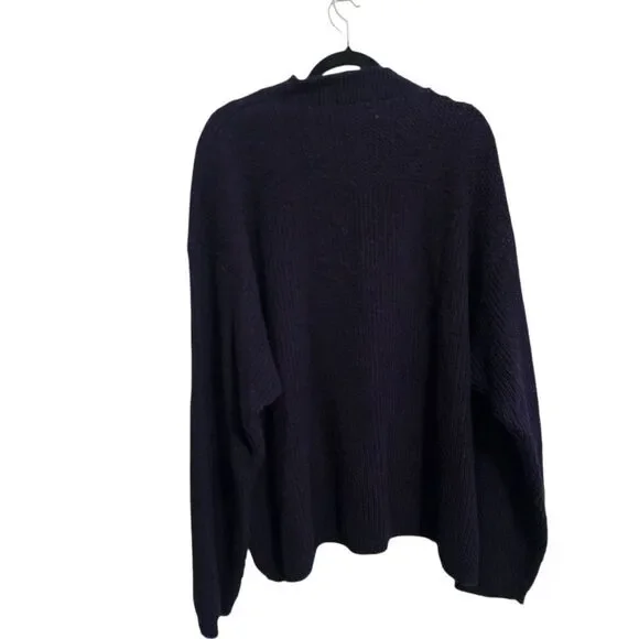 Vintage Mens Eddie Bauer Sweater XXL Henley Birdseye Chunky Heavy Blue Purple - Picture 2 of 5